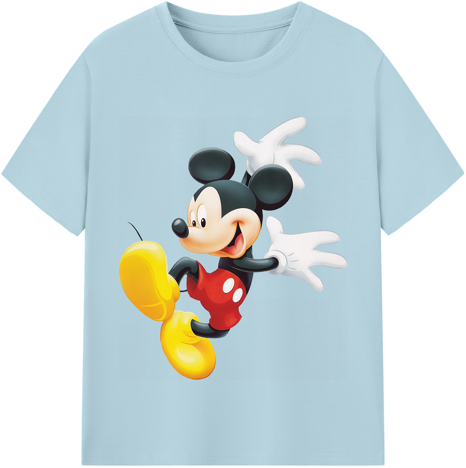 （画像用） ミッキーマウス Mickey Mouse 綿100％半袖Tシャツ（フロントプリント）